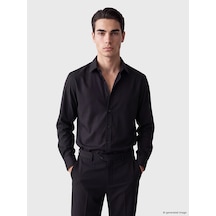 LC Waikiki Lc Waıkıkı Siyah Regular Fit Oxford Erkek Gömlek