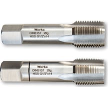 Werka Dın5157 -gaz Diş 2 Parçalı Takım Hss Düz El Kılavuzu G 3/4" X 14
