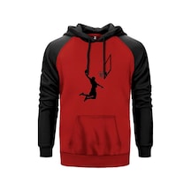 Basketball Smack Silhouette Kırmızı Renk Reglan Kol Sweatshirt Kırmızı