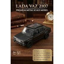 Metal Oyuncak Araba Lada Vaz 2107 Açılabilir Kapı Ve Kaput Detaylı Klasik Maket Araba 12.5 Cm Siyah Çok Renkli
