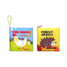 2 Kitap Tox Ingilizce Çiftlik Hayvanları ve Orman Hayvanları Kumaş