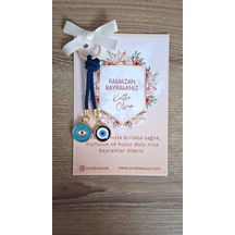 Bayram Hedyesi Tebrik Kartlı Turkuaz Anahtarlık