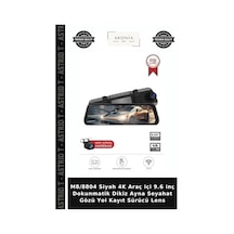 M8/8804 Siyah 4k Araç İçi 9.6 İnç Dokunmatik Dikiz Ayna Seyahat Gözü Yol Kayıt Sürücü Lens