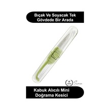 Çift Taraflı Meyve Sebze Bıçağı Soyacak Uçlu Paslanmaz Çelik Kılıflı Mutfak Gereci Salatalık Limon D