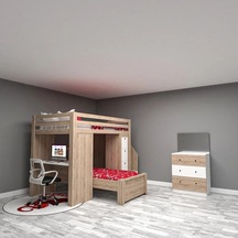 Quart Genç Odası Takımı Mdf Siyah