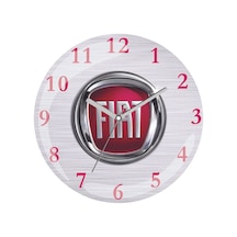 Tofaş Fiat Logo Sessiz Akar Bombeli Gerçek Cam Duvar Saati Siyah