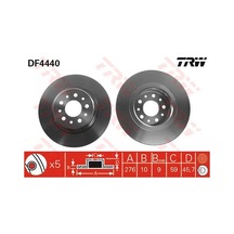 TRW DF4440 FREN DİSKİ ARKA 156 97-06 GT 03-10 DÜZ 276mm