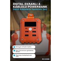 Dijital Ekranli 60000mah 4 Kablolu Powerbank 22.5w Hizli Sarj Coklu Cikisli Bx-313568 Diğer