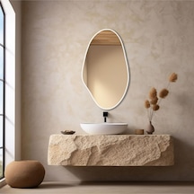 Asimetrik Ayna, Konsol Aynası, Dresuar Aynası, Duvar Aynası 75 X 50 Beyaz