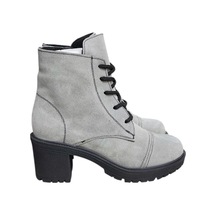 Gri Hakiki Süet Bağcık Detay Yandan Fermuarlı Kalın Topuk Bot Gri Gri Hakiki Süet Bağcık Detay Yandan Fermuarlı Kalın Topuk Bot Gri