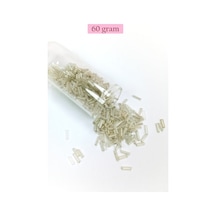 Uzun Boru Kesme Boncuk Çap 2mm Uzunluk 10 Mm - 60 Gram - Gümüş - Bnc271