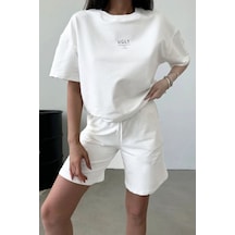 Ugly Baskılı Beyaz Şort T-shirt Takım Oversize Bisiklet Yaka Tişört Takım Unisex Beyaz Ugly Baskılı Beyaz Şort T-shirt Takım Oversize Bisiklet Yaka Tişört Takım Unisex Beyaz