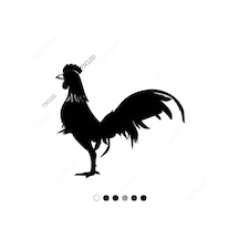 Tek Başına Duran Uzun Kuyruklu Horoz Sticker 17Cm