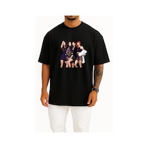Bahriyeli Collection Oversize Blackpınk Magazine Gq K-pop Elle Göğüs Tasarımlı Unisex T-shirt Siyah