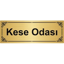 Kese Odası 7x20cm Altın Renk Metal Yönlendirme Levhası
