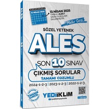 Yediiklim Ales Master Serisi Sözel Yetenek Tamamı Çözümlü Son 10 Sınav Çıkmış Sorular