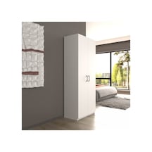 2 Kapaklı 5 Katlı Çok Amaçlı / Elbise Dolabı / Saklama Dolabı Beyaz