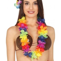 Rengarenk Hawaii Boyun Çelengi Partisi Kolyesi 1 Adet Çok renkli