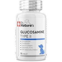 Dr. Nature's Dog Glucosamine Type II Eklem Destekleyici Köpek Besin Takviyesi 75 Tablet