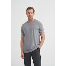 Cazador 42030 Erkek Bisiklet Yaka T-shirt Gri