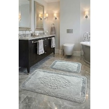 Şile Yumuşacık Süper Emici 2'li%100 Pamuk Ultra Lüks Banyo Paspası Seti Antrasit 60x100 Cm 2li