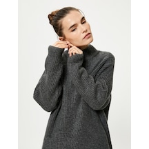 Koton Oversize Triko Kazak Balıkçı Yaka Düşük Omuzlu Gri 4wak90206ht 4WAK90206HT031 Gri