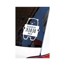 Araba Ve Laptop İçin 16x12 Cm Ayıcık Temalı Sticker Abanoz
