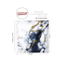 60x60 Cm Kendinden Yapışkanlı Duvar,banyo,tezgah Arası Mavi-siyah Mermer-100 Adet 1123-60-100