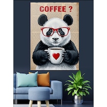 Ahşap Tablo Kalpli Panda Sevimli Dost Çocuk Odası Tabloları
