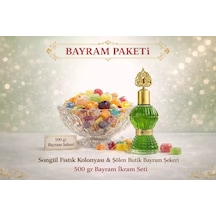 Songül Fıstık Kolonyası Ve 500 Gr Şölen Bayram Şekeri Paketi Karışık Sert Ve Meyve Aromalı Jöle Şeker Bayram Misafir İkram Seti