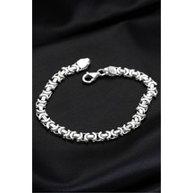 5.5 Mm Gümüş Erkek Bileklik Künye Bileklik Parlak Euro Kral Model