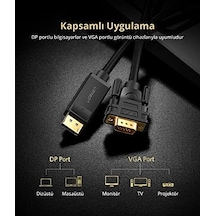 Displayport To Vga Görüntü Aktarma Kablosu 1.5 Metre