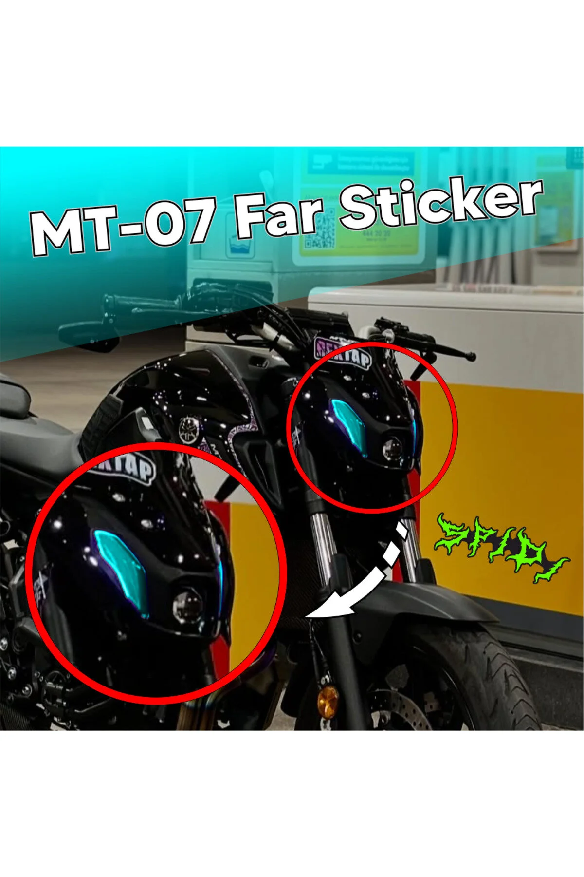 Mt-07 Turkuaz Far Sticker