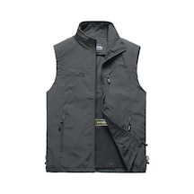 Kangvka Erkek Yazlık Outdoor Fişmen-fotoğrafçılık Yeleği, Sporlu Rahat Kolluk, Genç-orta Yaş, Gri 3xl Gri