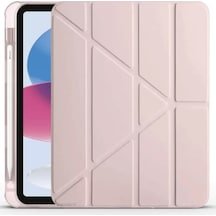 Newface Apple Uyumlu İpad 2025 10.9 10.nesil A16 Kılıf Kalemlikli Mars Tablet Kılıfı - Rose Gold