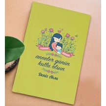 Bk Gift Kişiye Özel İsimli Dtf Anneler Günü Tasarımlı Sarı Sert Kapaklı Defter-2, Anneye Hediye Kobitmeyencom30654 Bk Gift