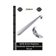 Carlburn Çekecek Metal Sağlam Kalın Yapılı Yerli İmalat Çelik Krom Kaplama Ayakkabı Çekeceği Kerata 75 Cm