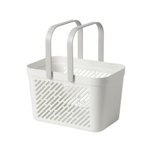 Ikea Rånen Kulplu Plastik Saklama Sepeti 13 X 22 X 16 Cm Beyaz - Siyah