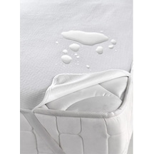 Ekonomik Tela Kumaş Köşe Lastikli Çift Kişilik Sıvı Geçirmez Beyaz