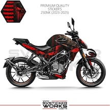 Cfmoto 250nk Sticker Kaplama Punisher Motor Kaplama Modeli Hazır Kit 2023 / 2025 Uyumlu Siyah