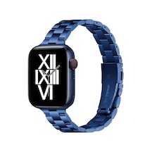 Forzacase Apple Uyumlu  Watch 38 / 40 / 41 Mm İçin Ultra İnce Metal Bakla Kordon Kayış - Fc389 Lacivert