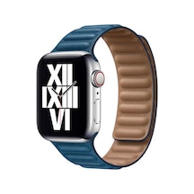 Apple Uyumlu  Watch Ultra 49mm Kordon Krd-34 Deri Strap Kayış Beyaz