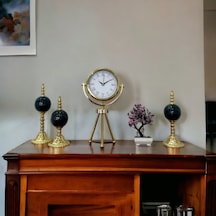 Gold Metal Ofis Salon Otel Ayaklı Masa Saati 45 Cm M30