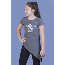 Toontoy Kids Toontoy Kız Çocuk T-shirt What Baskı Antrasit