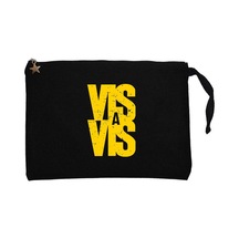Vis A Vis Logo Siyah Clutch Astarlı Cüzdan / El Çantası