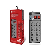 Termal Akım Korumalı 8li Uzatma Kablosu 3xusb 2 Mt 16 Amper
