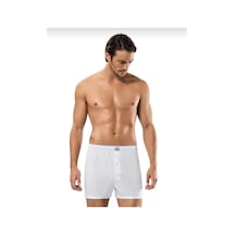 Erdem 1400 Erkek Penye Düz Renk Boxer 3 Adet Beyaz