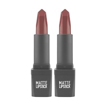 Yoğun Renk Veren Uzun Süre Kalıcı Nemlendirici Kadifemsi Mat Ruj - Lipstick 409 Rose Apricot 2 Paketi Abanoz