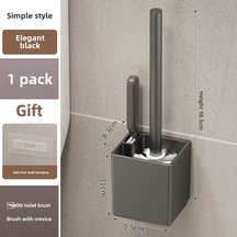 Yuntech01 Duvar Takılı Tuvalet Fırçası Tutucu - Delme Yok Kurulum, Sıfır Açıklık Temizleme, Plastik Materyal, Gri Renk, Tekli Paket Diğer