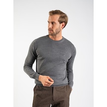 Karaca Erkek Regular Fıt Triko Kazak-gri Melanj 114301504-199-5xl 118875 Gri Melanj